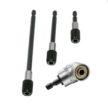 

3x Extension Rods + Corner Screwdriver Lengthen Quick Release Fixed Drill Bits