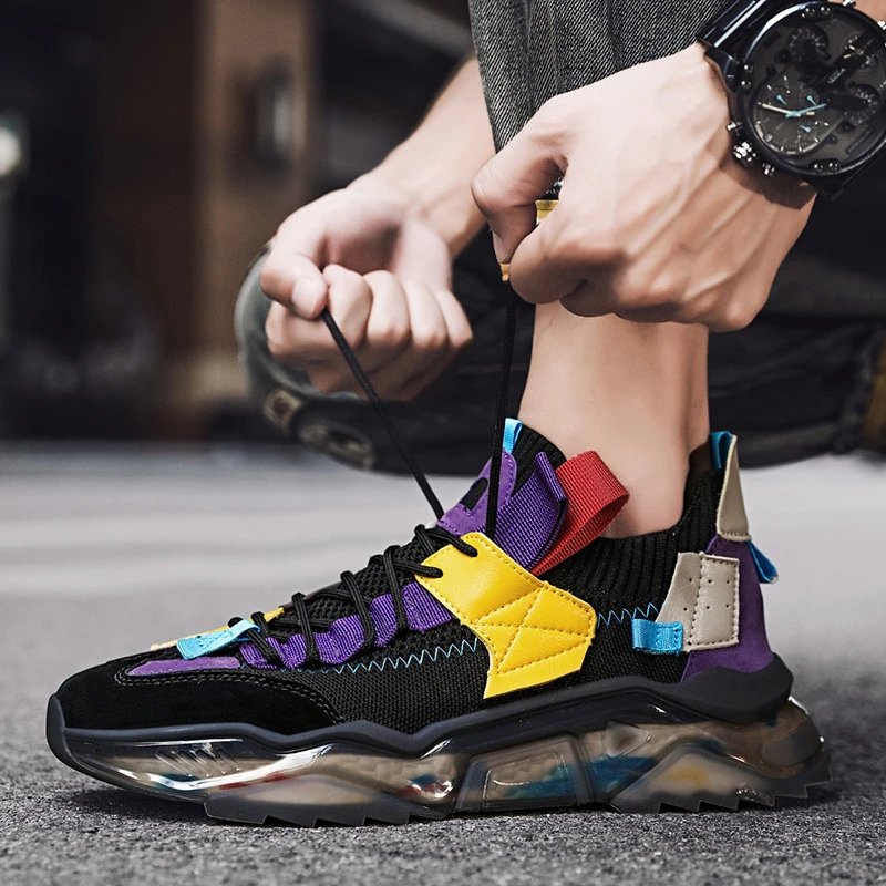 2021 Breathable Street Shoes Men Transparent Sole Fashion Sneakers Man ...