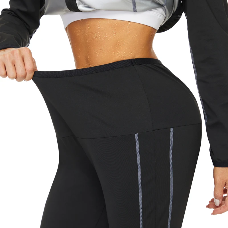 LANFEI Women Sauna Sweat Suits Hot Thermal Shirt Weight Loss Slimming Waist Trainer Top Body Shaper Fat Burner Leggings Bodysuit best shapewear for women