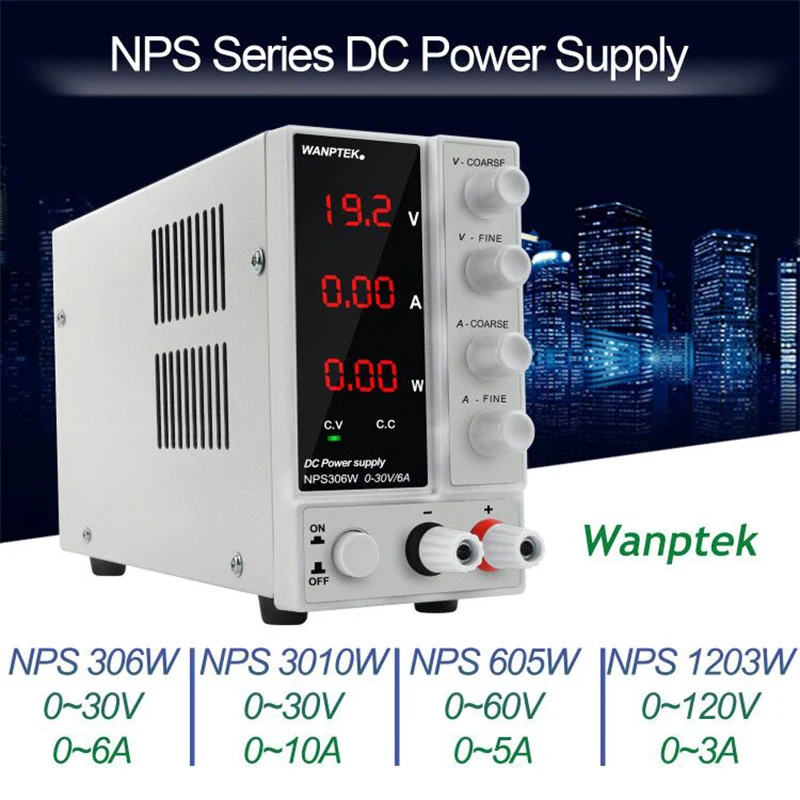 

NPS306W Adjustable Power Supply Switching Lab Voltage Stabilizer Voltage And Current Regulator 30V6A Bench Source For Phone PC