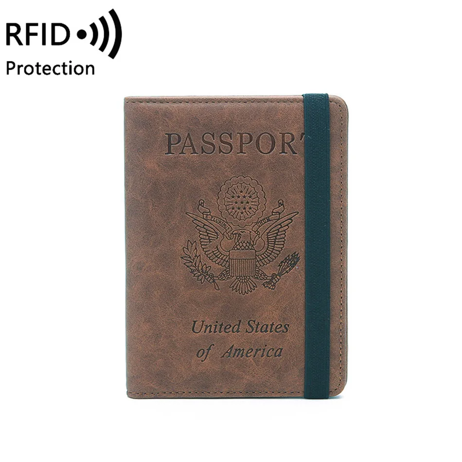 RFID модные чехлы для паспорта, держатель для ID банковских карт из искусственной кожи, бизнес чехол высокого качества для женщин и мужчин, кошелек, аксессуары для путешествий 14,8*11 - Цвет: 2