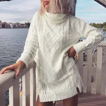 Pull femme кардиган водолазка женские зимние свитера Джемперы вязаная одежда модный однотонный объемный пуловер Женский распродажа