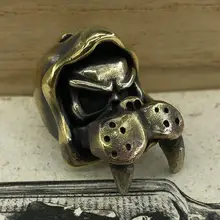 EDC инструменты латунные ножи бусины латунные уплотнения Череп Бусы на шнурок Паракорд Нож многофункциональный брелок DIY кулон#147