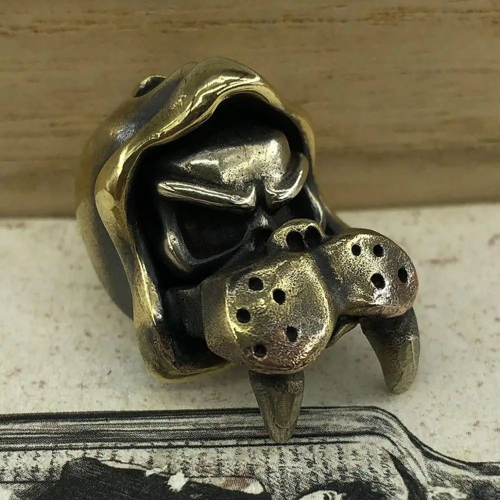 EDC инструменты латунные ножи бусины уплотнения Череп Бусы на шнурок Паракорд Нож