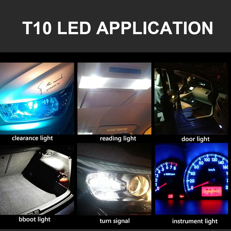 AII - Car Led T10 5w5 12v T 10 Bule White Car Light Fog Lamp Interior Light