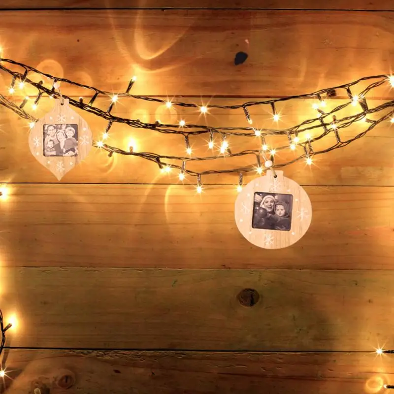 Деревянная Рождественская DIY фоторамка украшение с фотографией картина плакат Рамка Рождественская елка кулон ремесла Рождественский детский подарок домашний декор