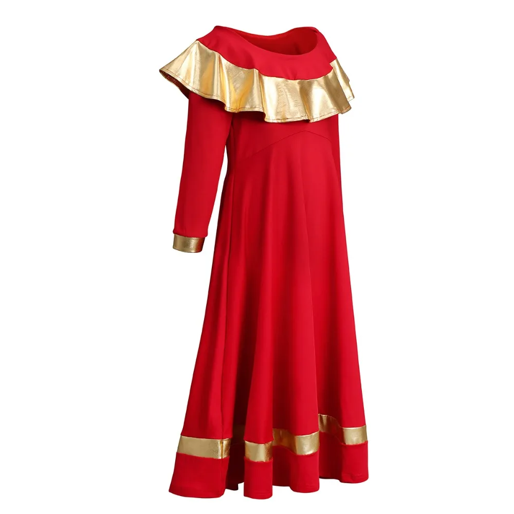 Ballet Dress Girls Child Liturgical Praise Dance Dress Metallic Splice Praise Dress Girls Kids Church Clothes for Girls Dance