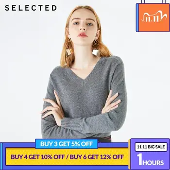 

SELECTED Winter 100% Cashmere Knit Women's V-neck Business Sweater |419413505