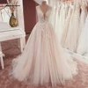 Elegant V-neck Wedding Dresses Lace Appliques Sleeveless Customized Boho Wedding Gowns Plus Size Bridal Dress Robe De Mariee 1