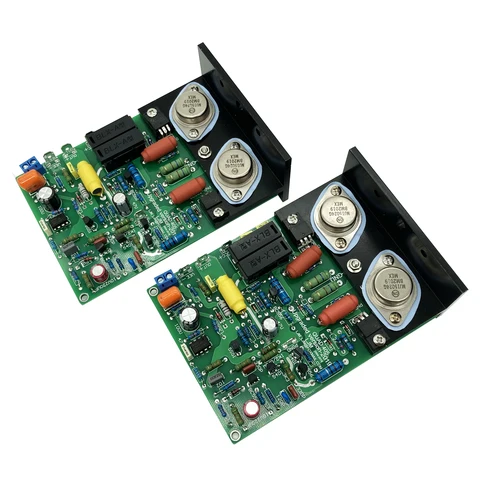 QUAD405 CLONE MJ15024 100W 8R One Pair DIY KITS Finished Baord Dual Channel Amplifier Board w/Angle Aluminum