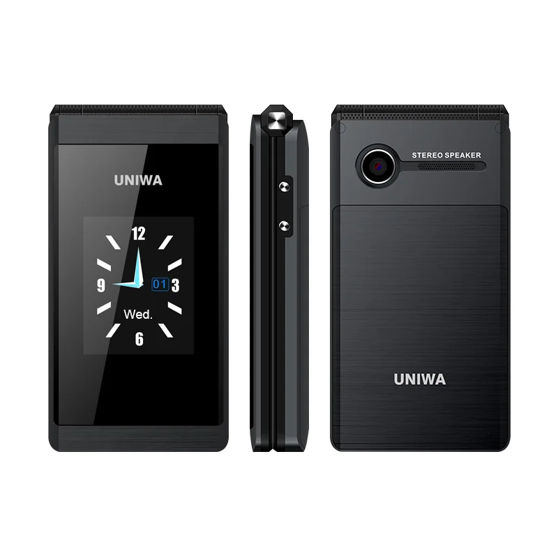 UNIWA X28 2G GSM большая кнопка раскладушка флип сотовые телефоны с двумя сим-картами FM радио русская Иврит Клавиатура Золотой Серый