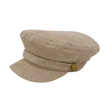 Горячая осень модные женские вельветовые шапки британский стиль теплый белый ретро Newsboy военный восьмиугольный Женский козырек кепки