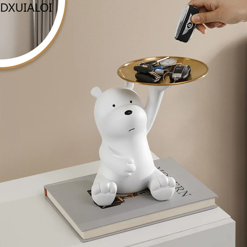 

DXUIALOI Creative Cartoon Animal Storage Tray Resin Crafts Housewarming Gift Home Entrance Storage Living Room Key Decoration