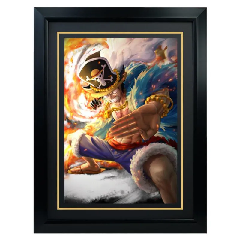 

Anime ONE PIECE Roronoa Zoro Monkey D Luffy 3D Gradient Colorful Stereo Flash Colorful Art Painting Collect Morden Toy M3227