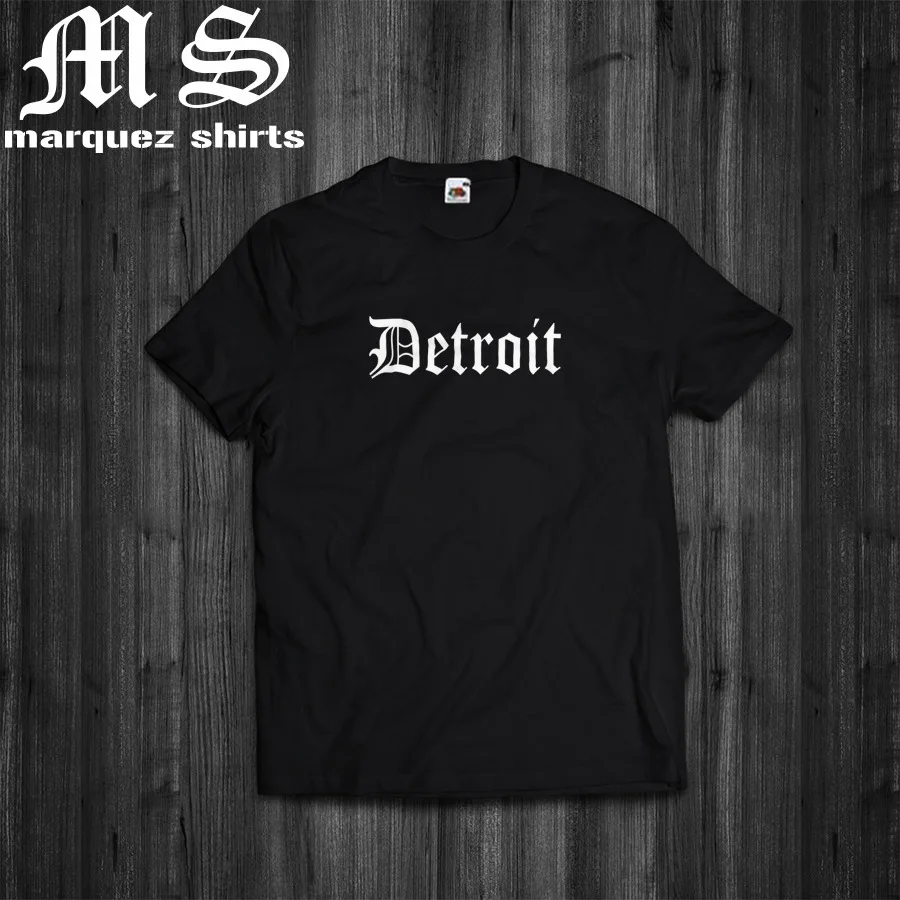 Футболка Detroit Старый Английский Compton стиль Eminem хип хоп OG tee | Мужская одежда