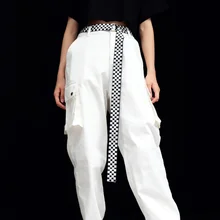 Клетчатая доска, двойная петля, в форме умственной пряжки, пояс для джинсов, модный тканый женский пояс, повседневная одежда, пояс