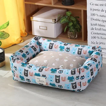 

Pet dog mattress Square puppy mat winter warm linen soft recliner sofa, comfortable pet nest, dog bed, cat litter, washable kennel, dog pad, easy to clean pet supplies, warm home for pets
