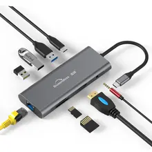 USB C концентратор type C для мульти USB 3,0 концентратор RJ45 PD HDMI док-адаптер для MacBook Pro huawei mate 30 USB-C 3,1 разветвитель type C концентратор