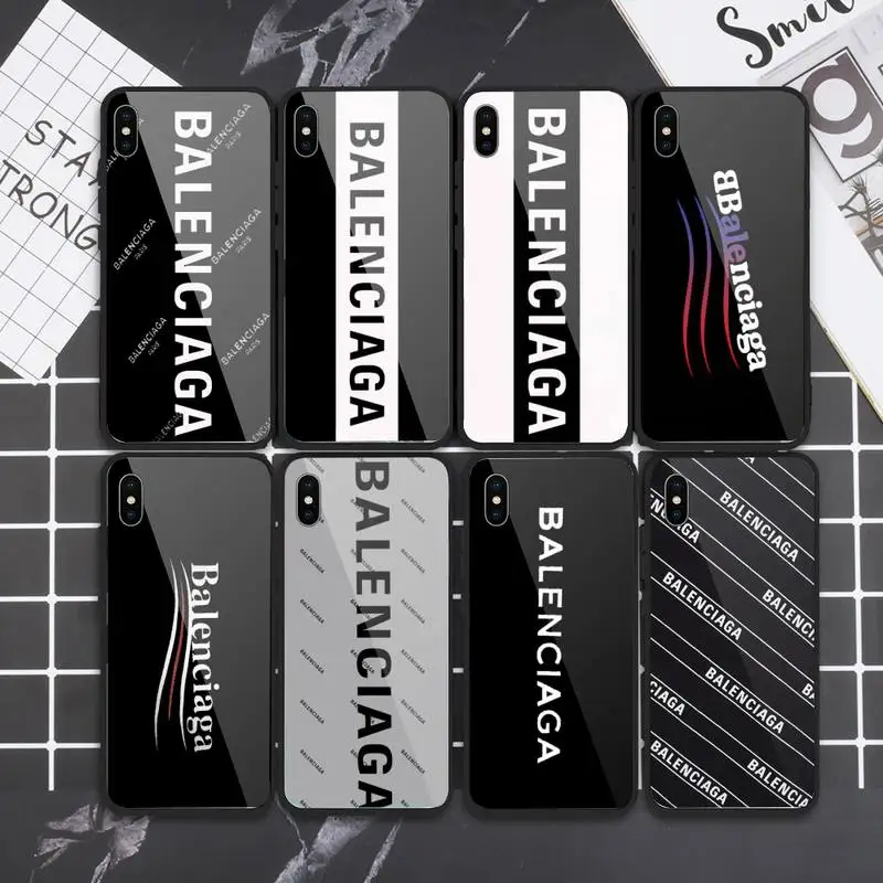 

French luxury fashion brand B-Balenciagaes s Phone Case Tempered glass For iphone 5C 6 6S 7 8 plus X XS XR 11 PRO MAX