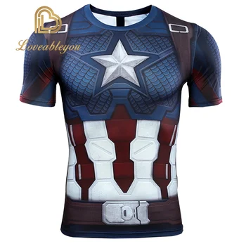 

Avengers 4 Endgame War Compression Shirt Captain American 3D Printed T shirts Men Avengers Cosplay Costume Tops