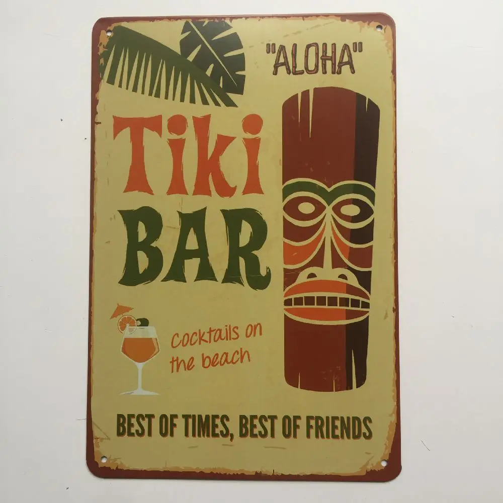 Tiki Bar пиво винтажный на заказ металлический постер Garagr клуб бар кафе Настенный декор жестяной знак домашняя