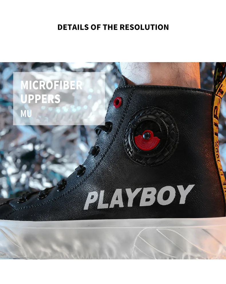 PLAYBOY/Новые мужские ботинки кожаные уличные ботильоны мужские Нескользящие ботинки на шнуровке Британские кроссовки Zapatos De Hombre PZ2950011