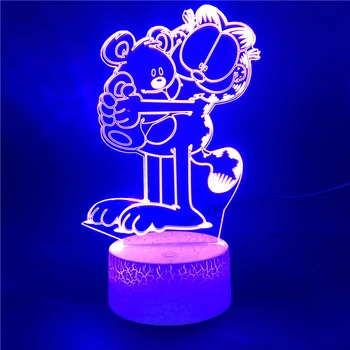 

Alarm Clock Base Garfield Holds A Pet USB Lamp Bluetooth Nightlight Pretty Bright Base Colorful with Remote Led Night Light