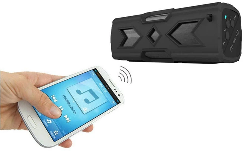 Открытый сабвуфер Bluetooth динамик водонепроницаемый силиконовый чехол NFC подключение 8D объемный громкоговоритель+ карабин 1800 мАч Внешний аккумулятор