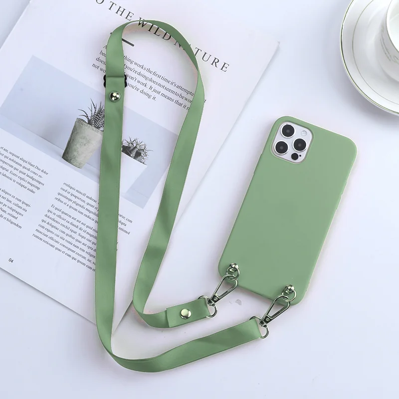 Silicone Lanyard Necklace Cover with Strap Cord in Candy Colors