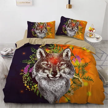 

ONGLYP Fox Printed Comfy Bedding Set Duvet Cover with Pillow Case Single Twin Double Full Queen King Bedding Sets Quilt Cover