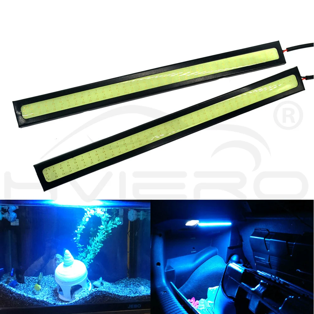 Hviero 1Pcs 17cm Car DRL COB Driving Fog lamp Double Row76Leds Daytime Running lights Auto Waterproof update Ultra Bright LED DC 12V