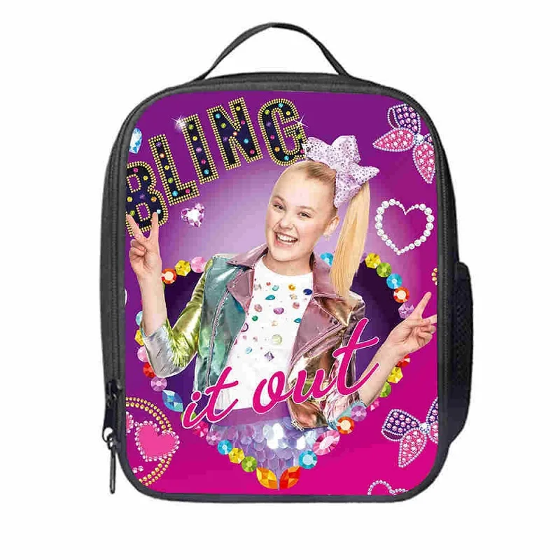 25 см JoJo Siwa сумка для обеда с героями мультфильмов для девочек, детская школьная сумка для льда, сумки для еды, пикника, ланча для детей, сумка-холодильник, подарки