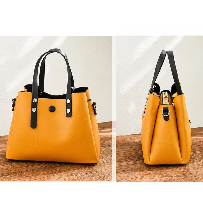 Litthing Women Leather Handbag Casual Crossbody Bag Yellow Bags Ladies Designer Handbags A Quality Shoulder Bags Female