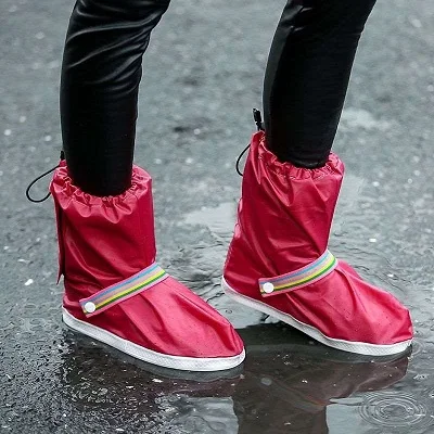 Покрытие на обувь от дождя водонепроницаемая обувь унисекс защитные Бахилы для дождя многоразовые женские и мужские резиновые сапоги 7J38 - Цвет: red