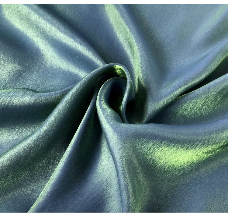 CF621 блестящий синий и зеленый Шелк Лен Лето/Осень Тонкие супер мягкие ткани для модного платья пижамы деловые костюмы брюки ткани