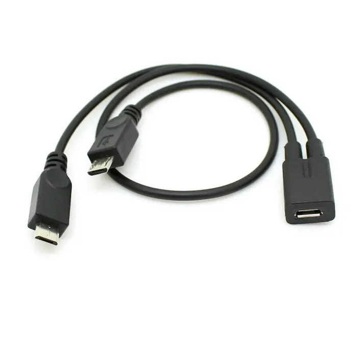USB кабель Micro разветвитель зарядный female к Dual malle для SAMSUNG HUAWEI XIAOMI Android мобильный