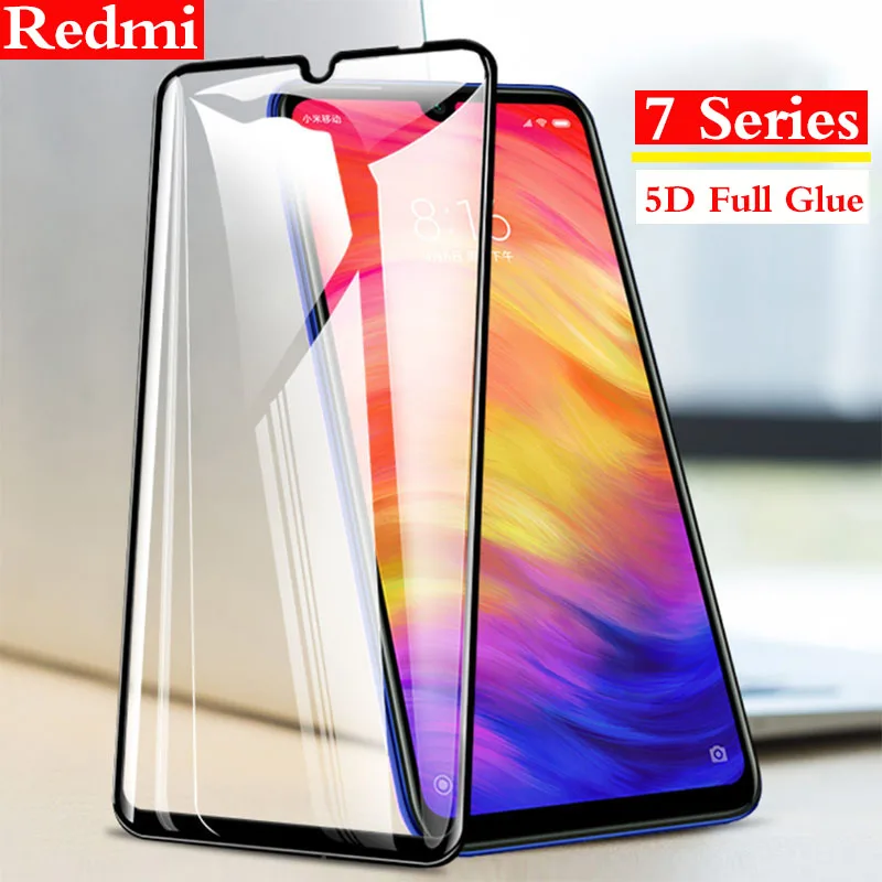 5D полное Клей закаленное стекло для Xiaomi redmi Note 7 pro not7 Защитная пленка для экрана красная mi redmi 7 не note7 7pro стеклянная пленка