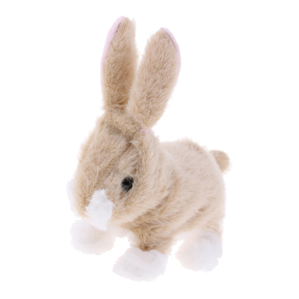 Electronic Pet Interactive Plush Fuzzy Rabbit - Electric Walking & Jumping Animal Robot Toy Fun Kids Game Activities