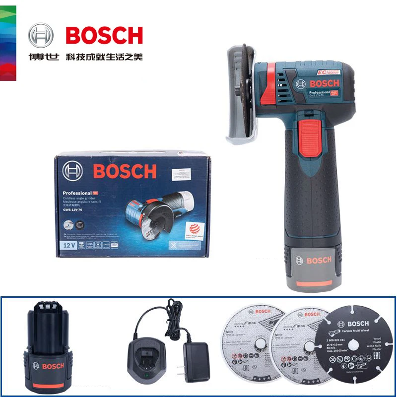 Bosch GWS12V-76 Cordless 3 Angle Grinder 12V mini grinder cordless grinder  battery mesin grinder grender mini grinder