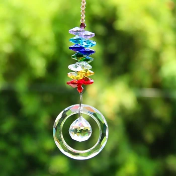 

DIY Multicolor Crystals Beads Clear Chandelier Crystals Pendants Hanging Ornament Suncatcher Prisms Garden Decor Accessories
