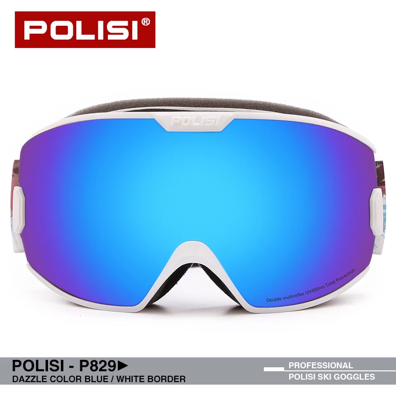 POLISI glasses kids ski goggles Double Lens eyewear protection Boys Girls Anti-fog UV400 Children windstopper glasses p829