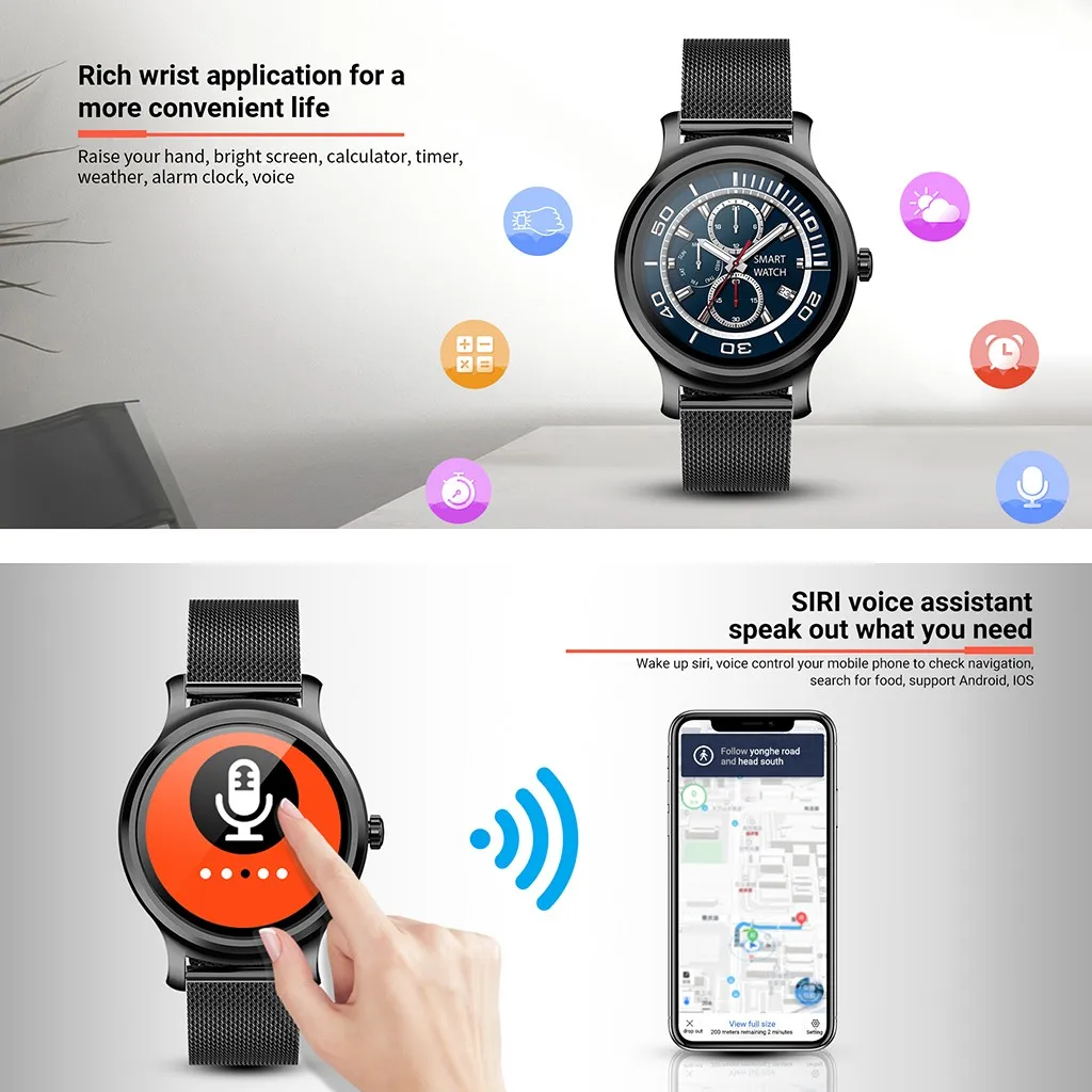 Для samsung galaxy watchSmart Watch Смарт-браслет полный экран 1,3 дюймов спортивные часы Фитнес Пульс Для samsung Watch 46 мм