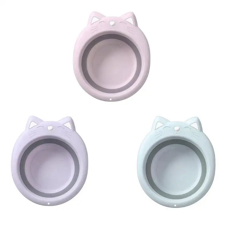 

Multifunction New PP Kids Mom Washbasin Cute Cartoon Cat Portable Baby Face Basin Kids Plastic Thicken Washbasin