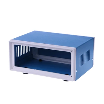 

Blue Metal Enclosure Project Case DIY Junction Box 6.7\" x 5.1\" x 3.1\" Enclosure for Electronic