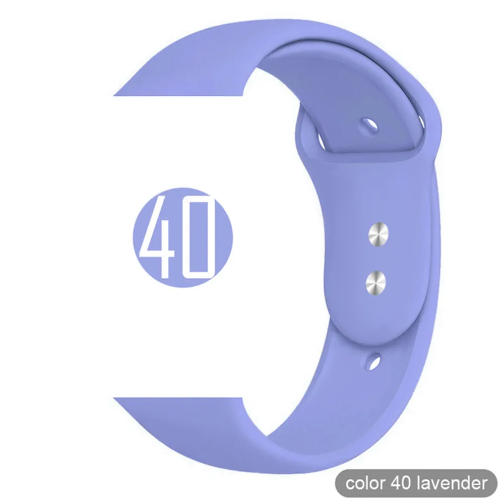 Какой ремешок для Apple Watch, ремешок, браслет серии 1 2 3 4 5, мягкий силиконовый сменный ремешок для iWatch 38 мм 40 мм 42 мм 44 мм - Цвет: 40