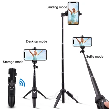 

Portable Wireless Bluetooth Selfie Stick Handheld monopod Foldable Tripod With Bluetooth Remote Control USB Charging IY396