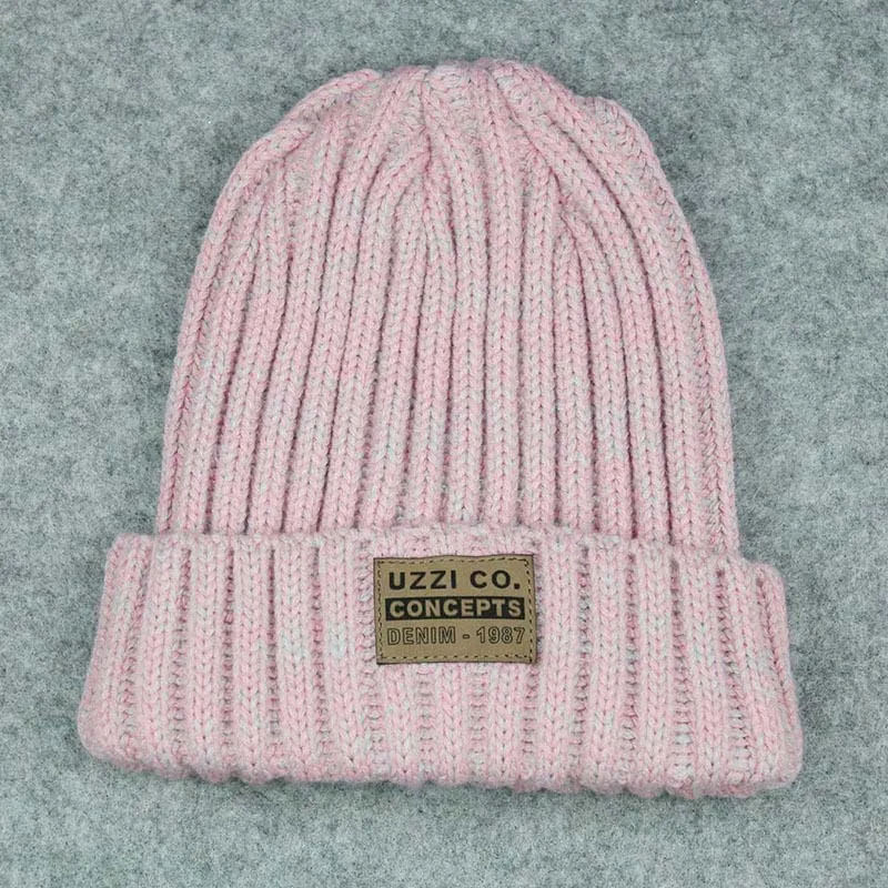 Pink Geebro зимние теплые шапки для женщин вязаные фланцевые шапочки однотонные уличные кепки в стиле хип-хоп для мужчин шапки унисекс круглая Лыжная - Цвет: Pink