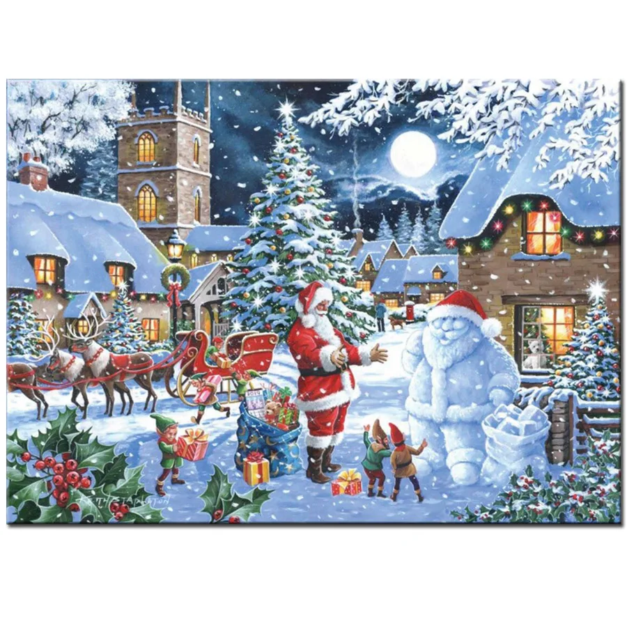 

Santa claus snowman Diy Mosaic Diamond Painting Cross Stitch Full Square Round Drill 5D Rhinestone Embroidery Sale N1267