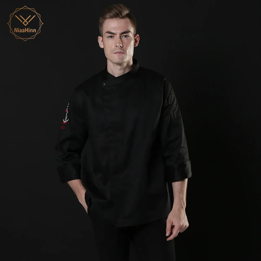 Новый шеф повара с длинным рукавом форма офицантки рубашки шеф-повар куртка кухонная выпечка суши спецодежды одежда для приготовления