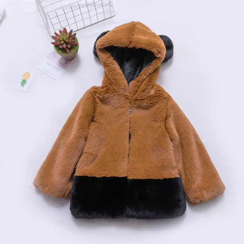 

Winter Girls Faux Fur Coat Children Warm Hooded Overcoat Imitation Mink Fur Jacket Modis Kids Clothing Fake Fur Outerwear Y1879